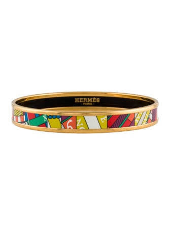 Hermès Narrow Enamel Bangle Bracelet
