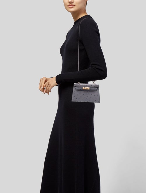 Hermès Special Order Ostrich Mini Kelly II Sellier 20