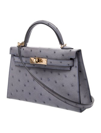Hermès Special Order Ostrich Mini Kelly II Sellier 20