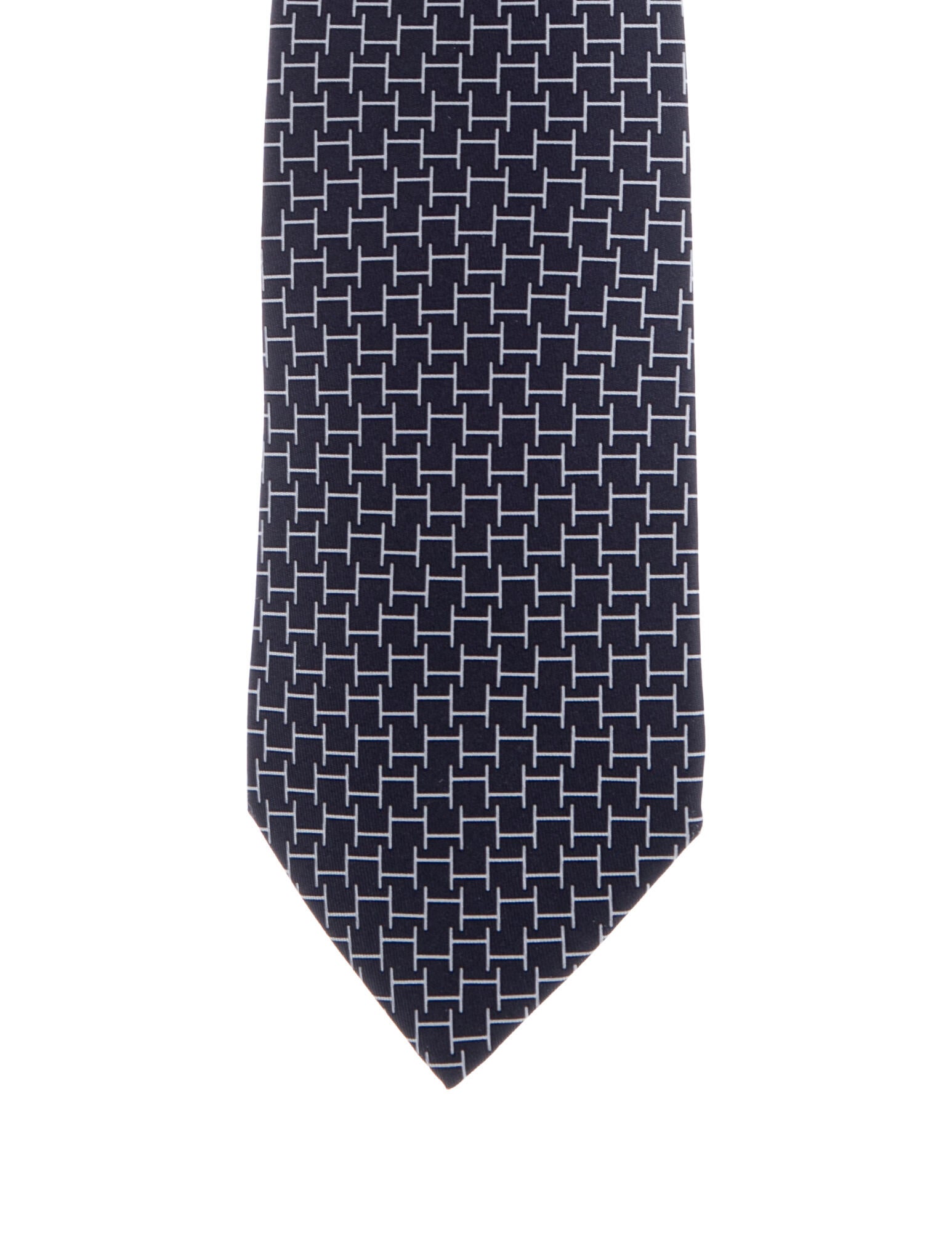 Hermès H Logo Silk Printed Tie