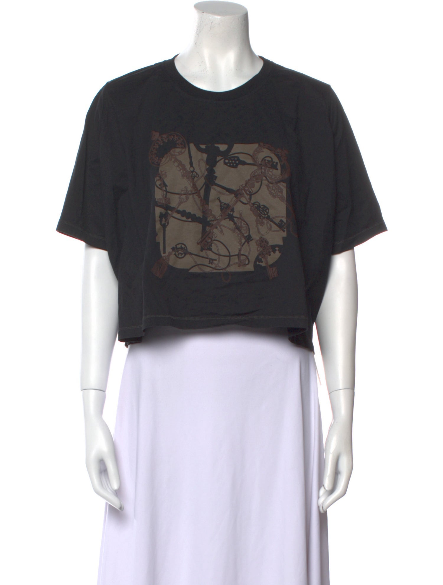 Hermès 2025 Graphic Print Crop Top