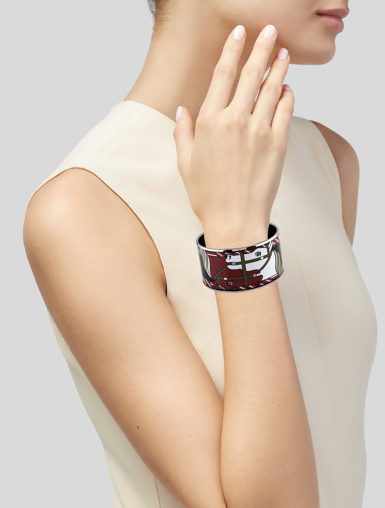 Hermès Extra Wide Enamel Bangle