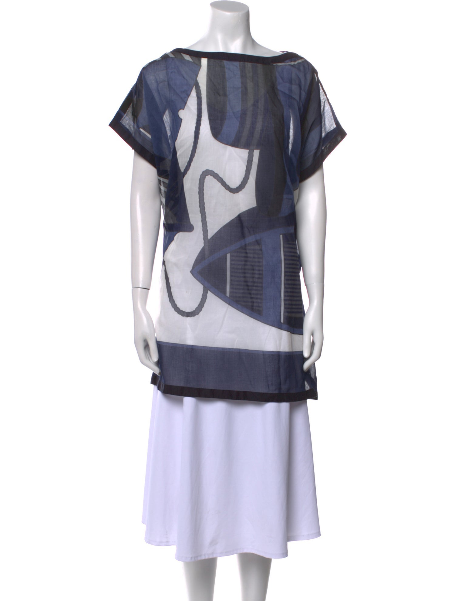 Hermès Printed Bateau Neckline Tunic