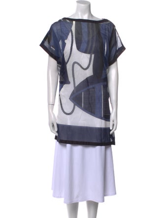 Hermès Printed Bateau Neckline Tunic