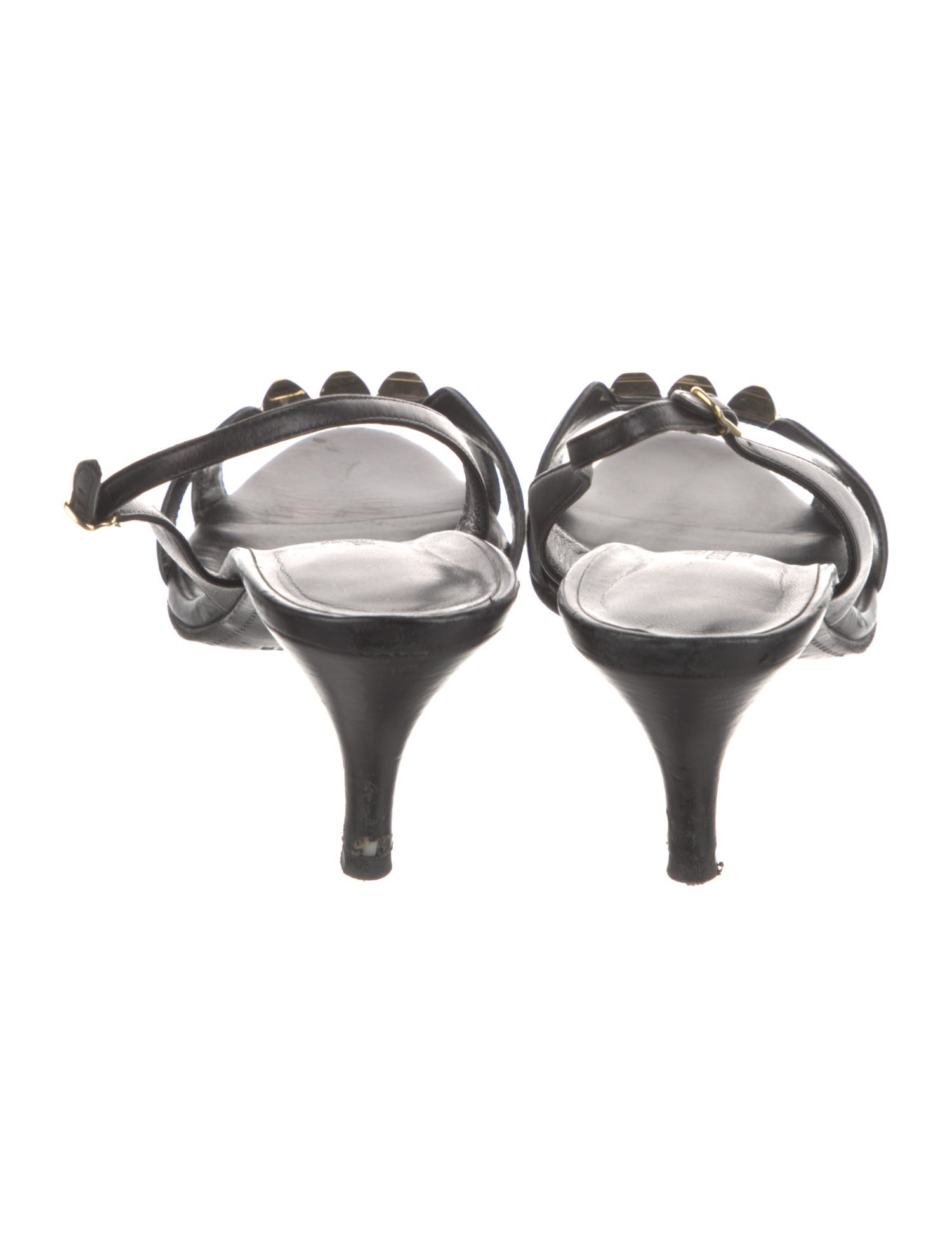 Hermès Leather Patterned Slingback Sandals