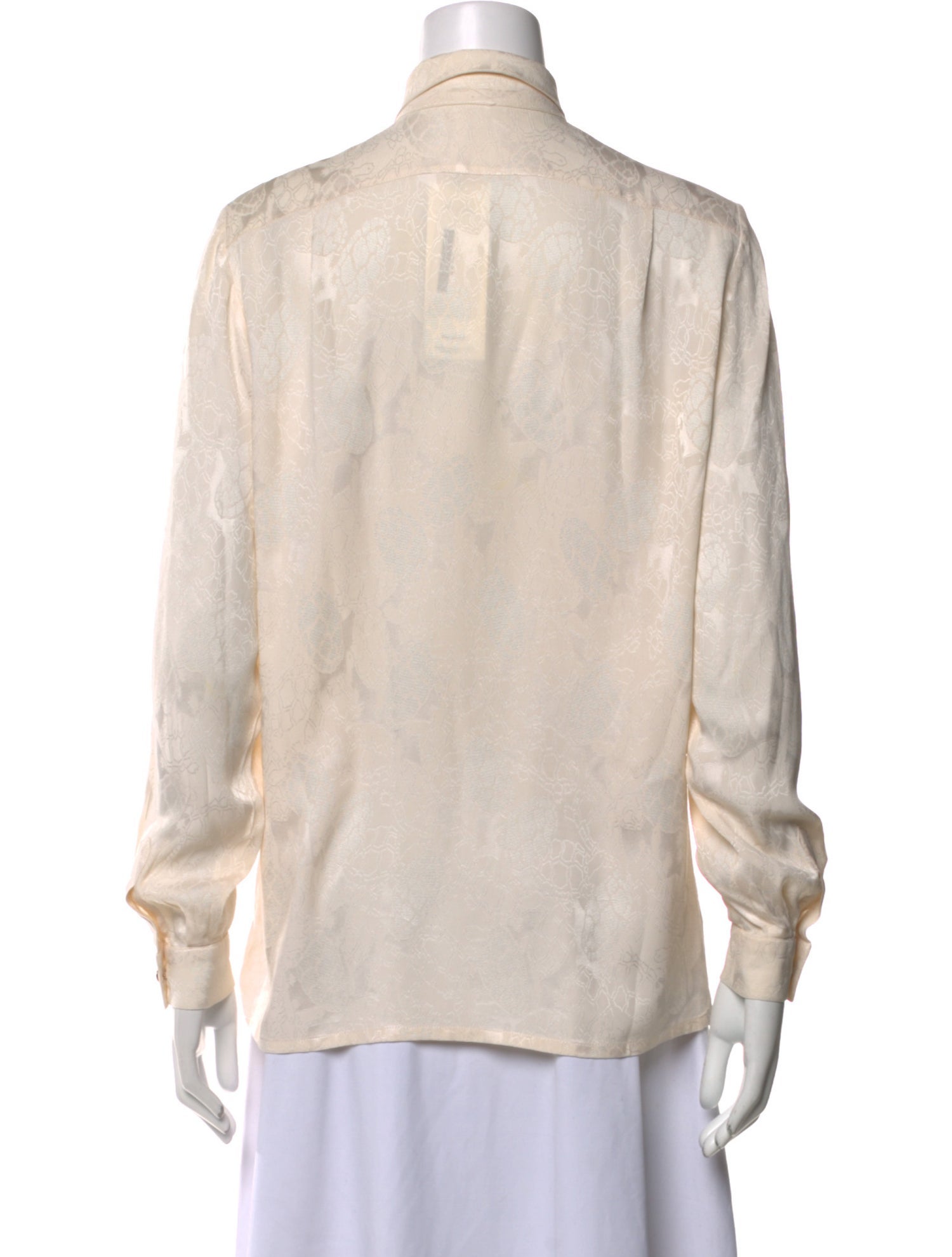 Hermès Silk Long Sleeve Button-Up Top