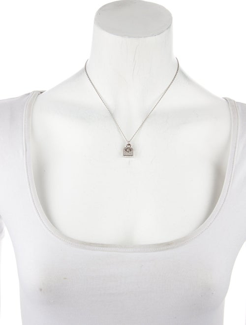 Hermès 18K Diamond Birkin Amulette Pendant Necklace