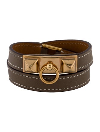 Hermès Rivale Double Tour Leather Bracelet