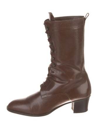 Hermès Vintage Leather Lace-Up Boots
