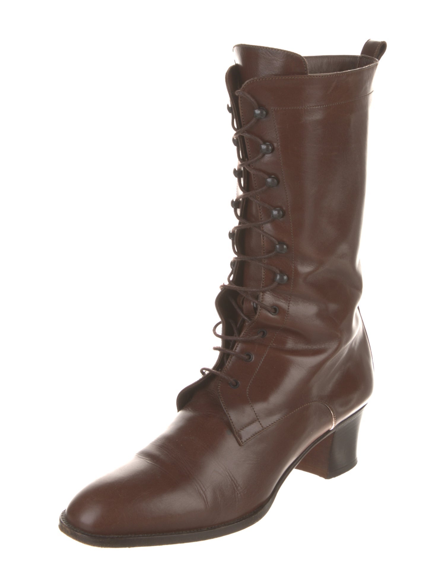 Hermès Vintage Leather Lace-Up Boots