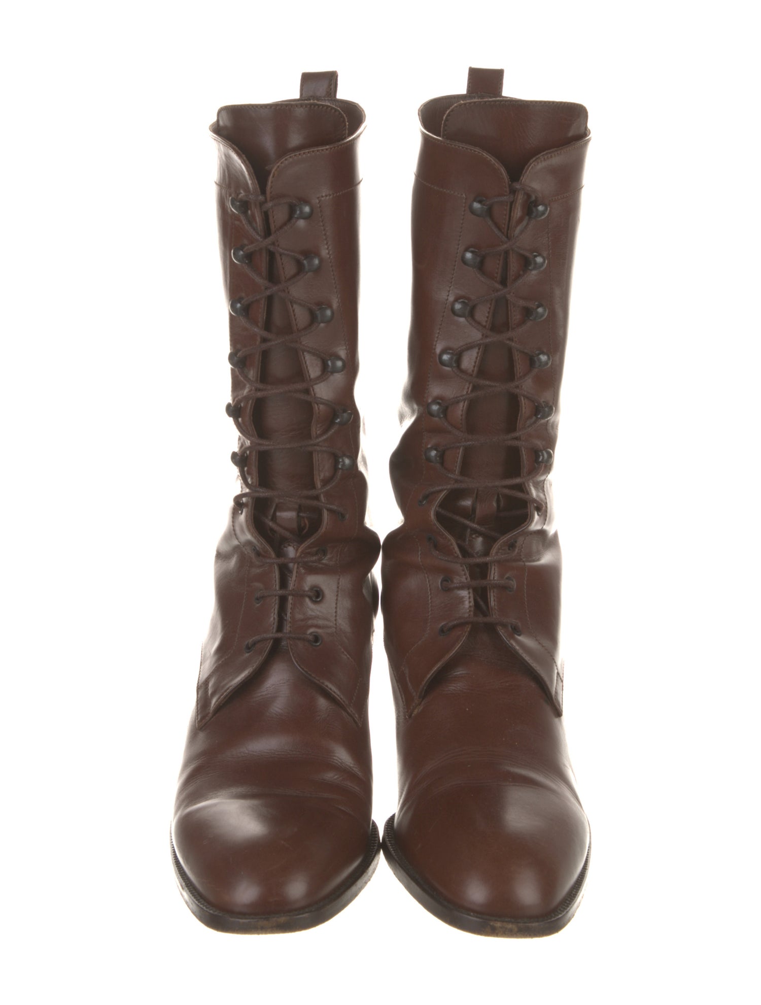 Hermès Vintage Leather Lace-Up Boots