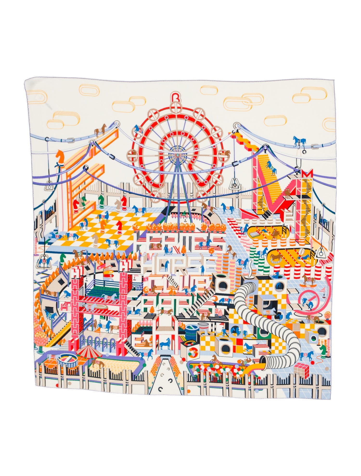 Hermès Horse Club Cashmere Shawl