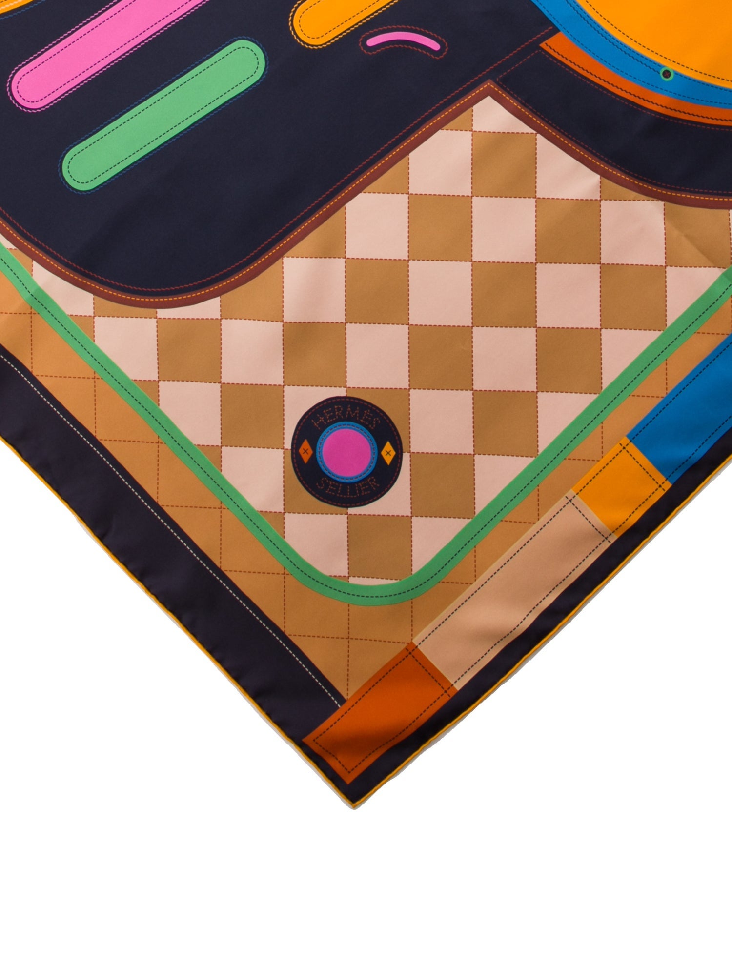 Hermès Tapis de Selle Double Face Silk Scarf