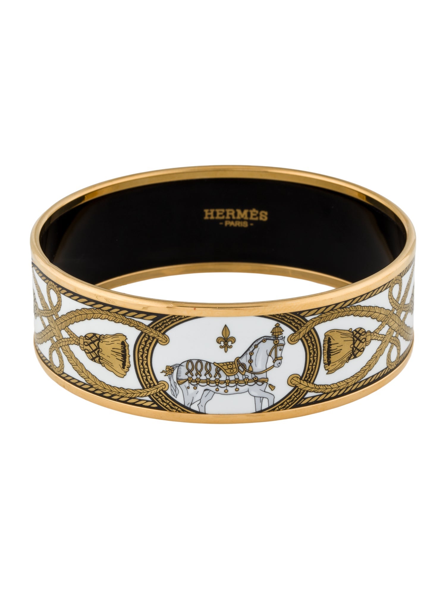 Hermès Grand Apparat Platine 2 Wide Enamel Bangle