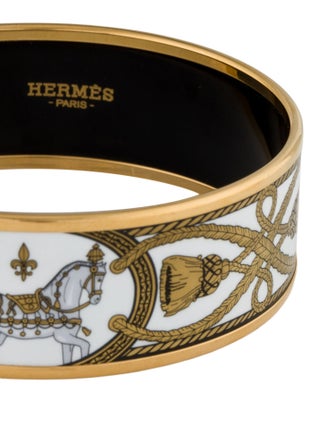 Hermès Grand Apparat Platine 2 Wide Enamel Bangle