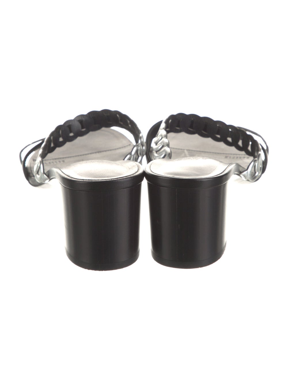 Hermès Ajaccio Slides Black Leather Colorblock Pa… - image 4