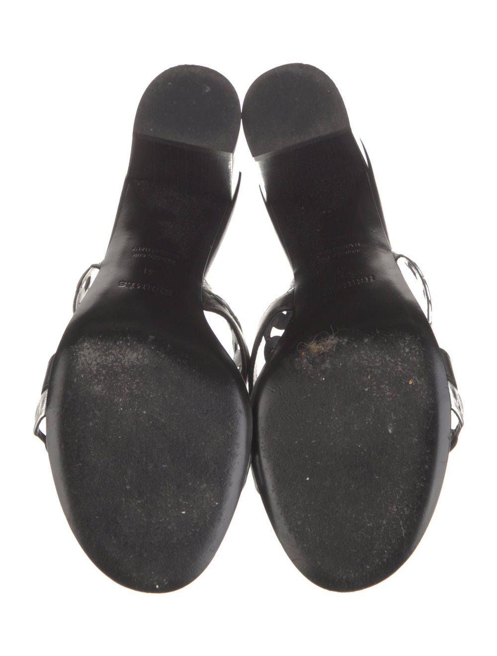 Hermès Ajaccio Slides Black Leather Colorblock Pa… - image 5