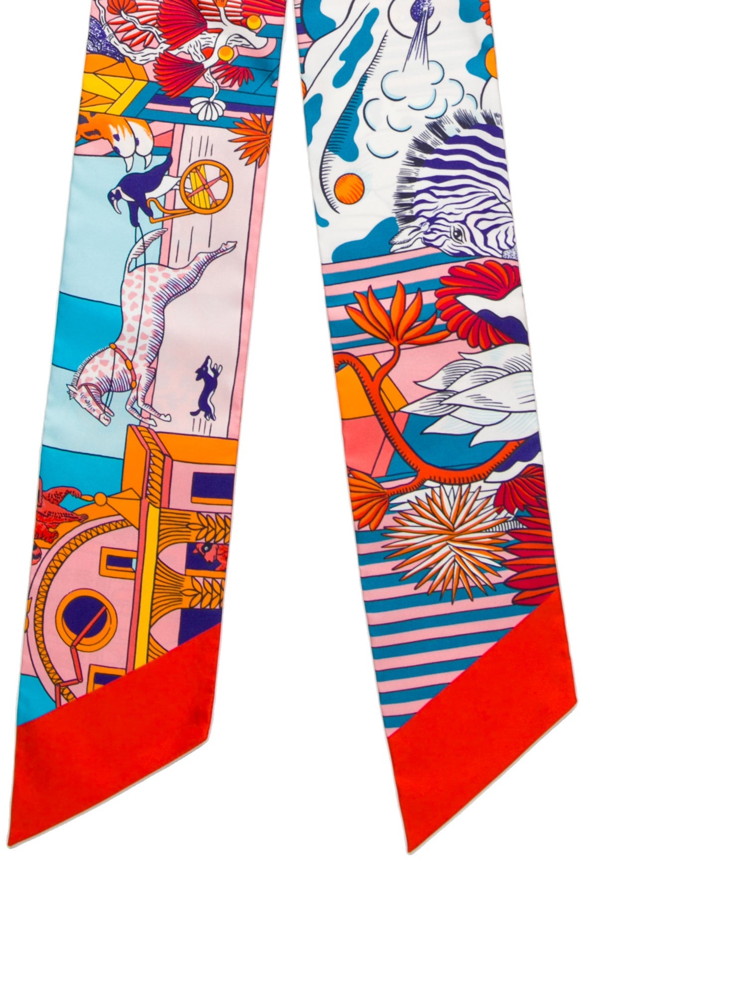 Hermès Animapolis Maxi Silk Twilly Scarf