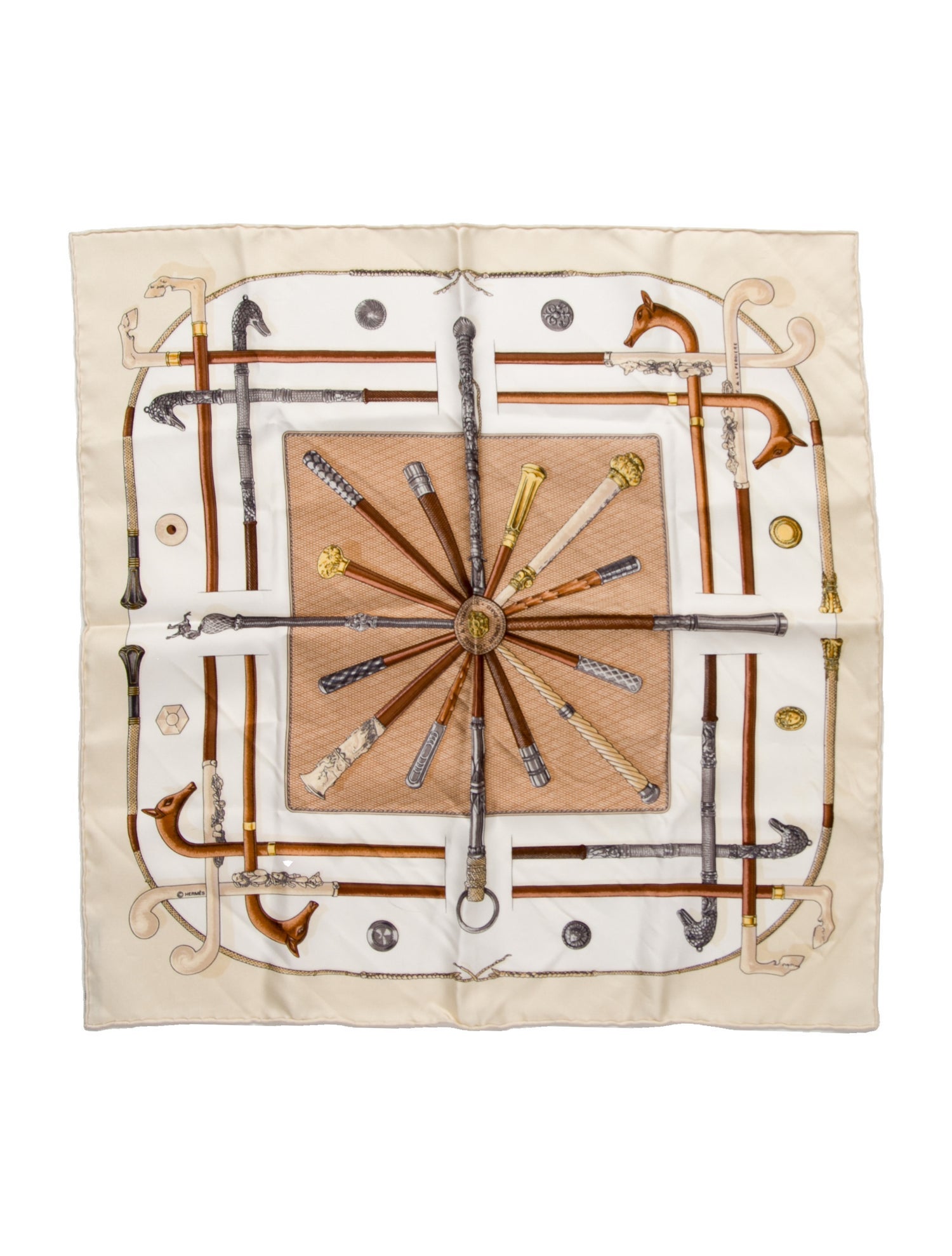 Hermès Cannes et Pommeaux Silk Scarf Silk Scarf