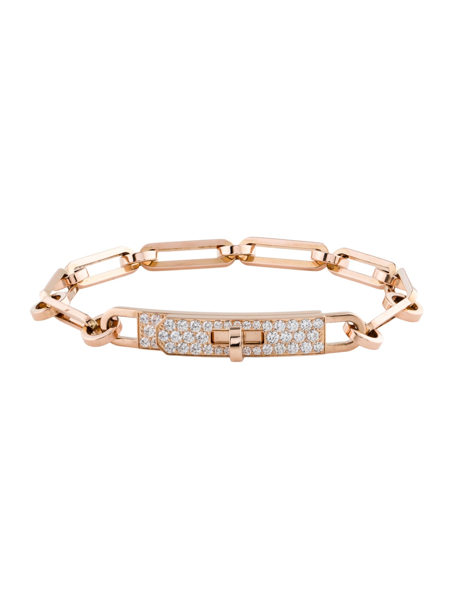 Hermès 18K Diamond Kelly Chaine Bracelet
