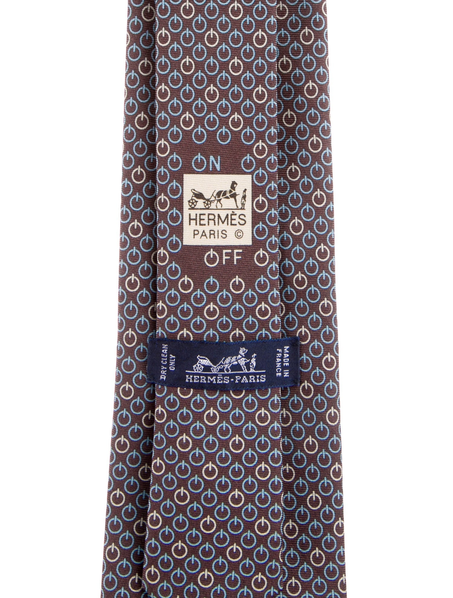Hermès Power Button Silk Tie