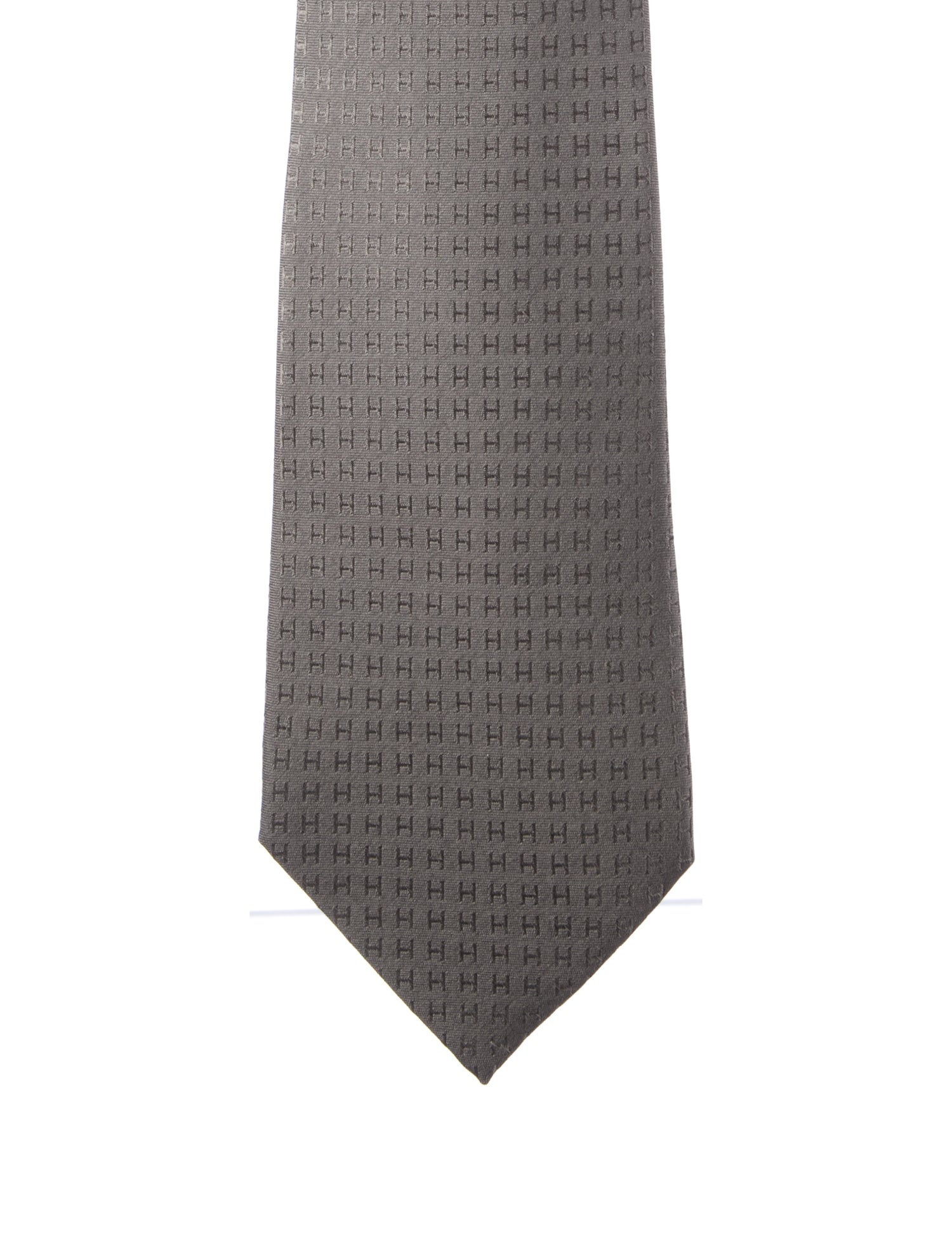 Hermès Faconnee H Jacquard Silk Tie