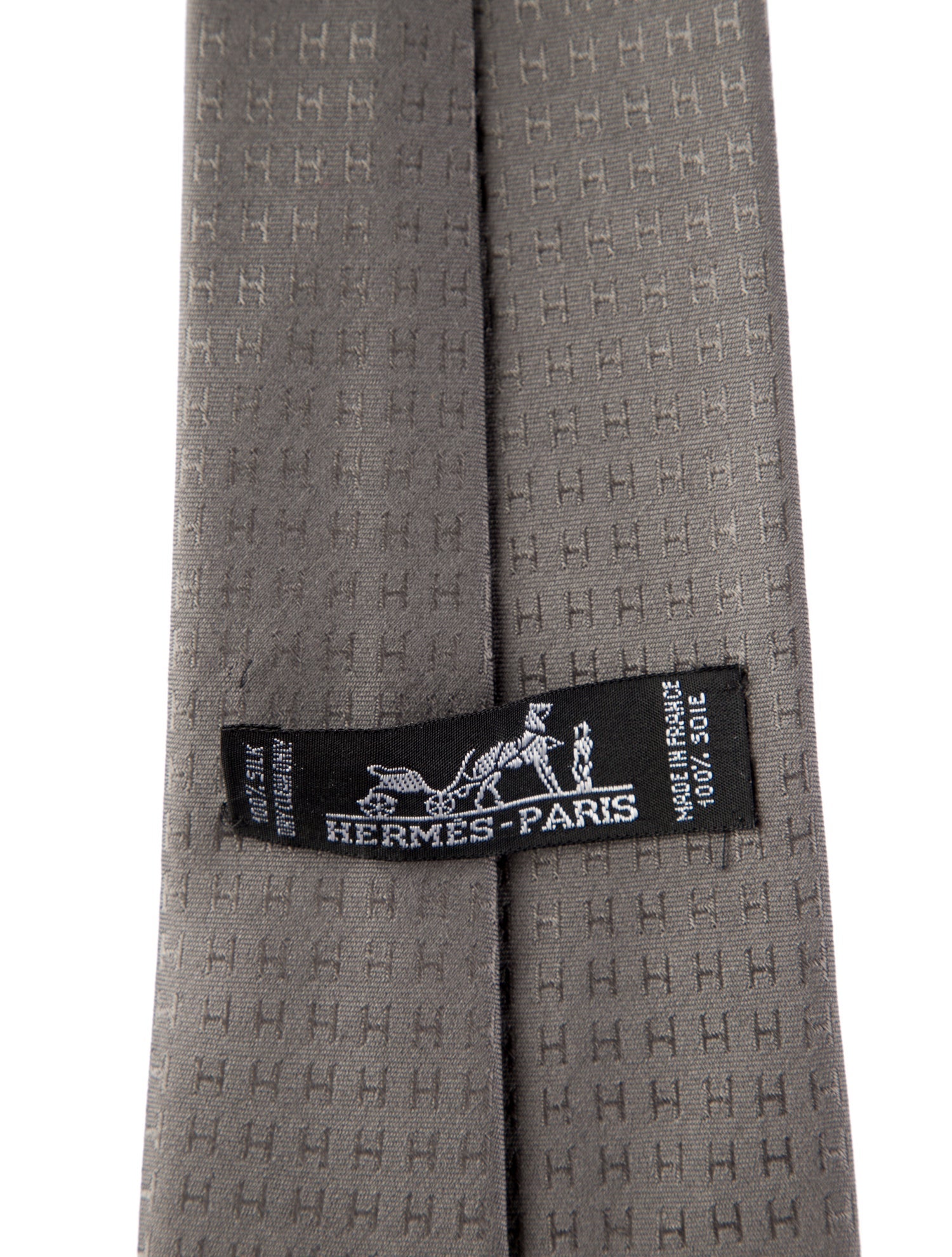 Hermès Faconnee H Jacquard Silk Tie