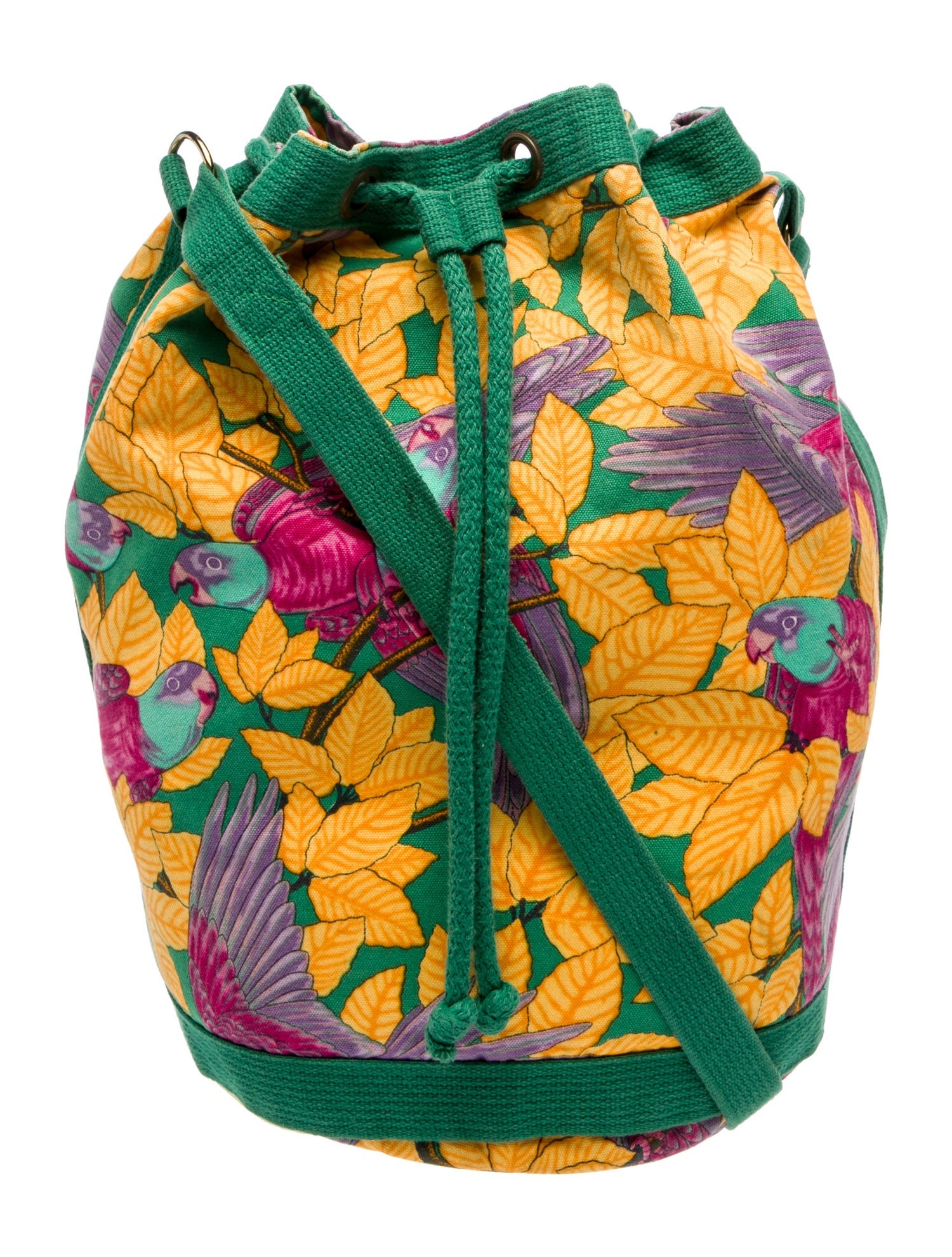 Hermès Les Perroquets Drawstring Bag