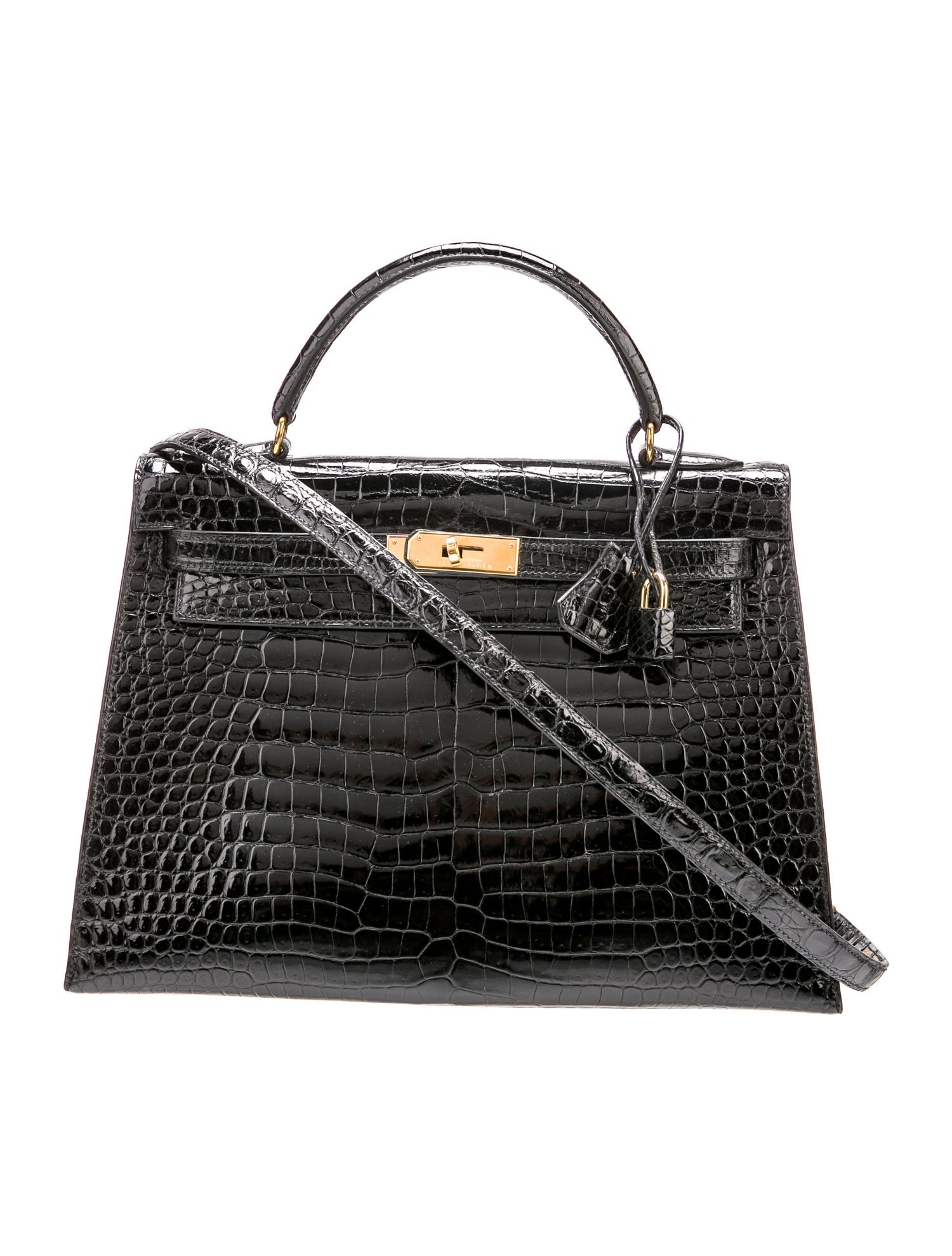 Hermès Shiny Porosus Crocodile Kelly Sellier 32