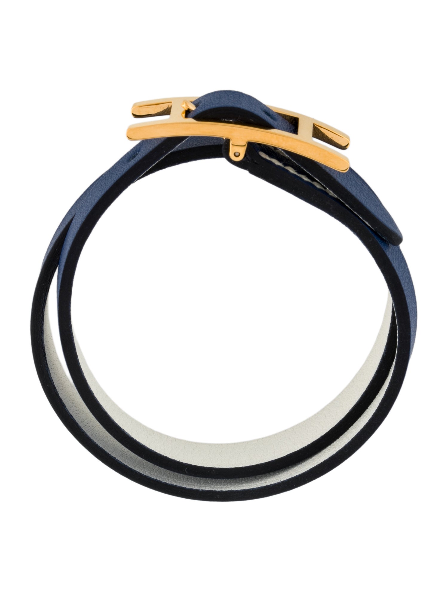 Hermès Leather Behapi Double Tour Wrap Bracelet