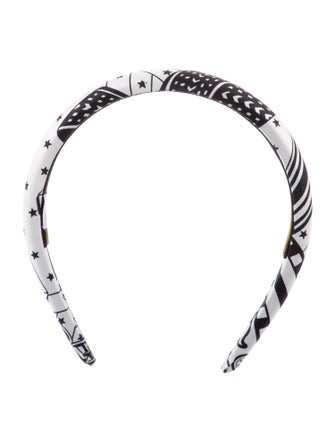Hermès Silk 'Sangles en Zigzag Bandana' Elsa Headband