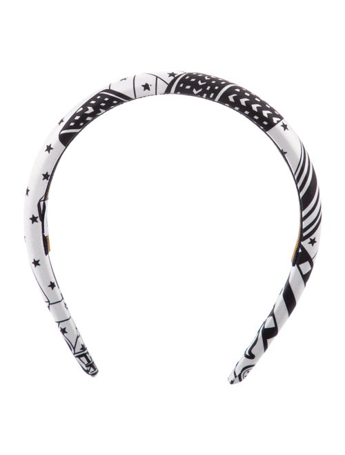 Hermès Silk 'Sangles en Zigzag Bandana' Elsa Headband