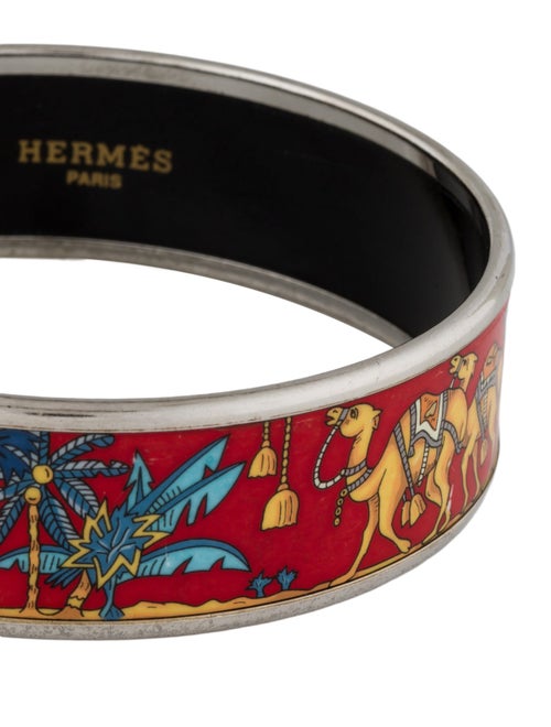 Hermès Wide Enamel Bangle Bracelet