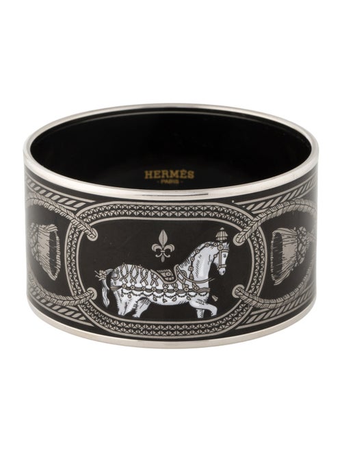Hermès Extra Wide Enamel Bangle Bracelet