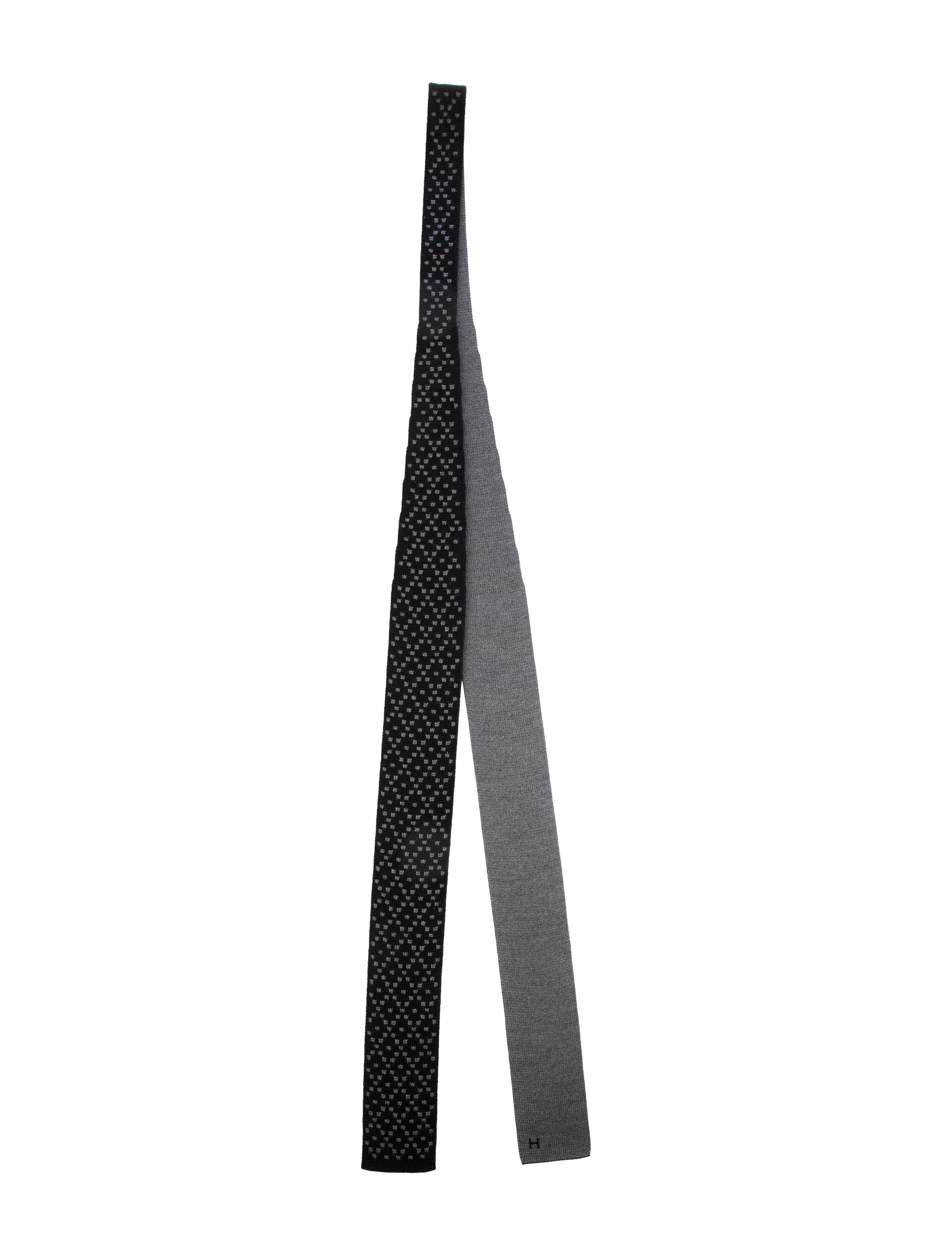 Hermès 2 Temps Losange en Carres Tie