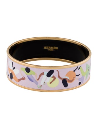 Hermès Wide Enamel Bangle Bracelet