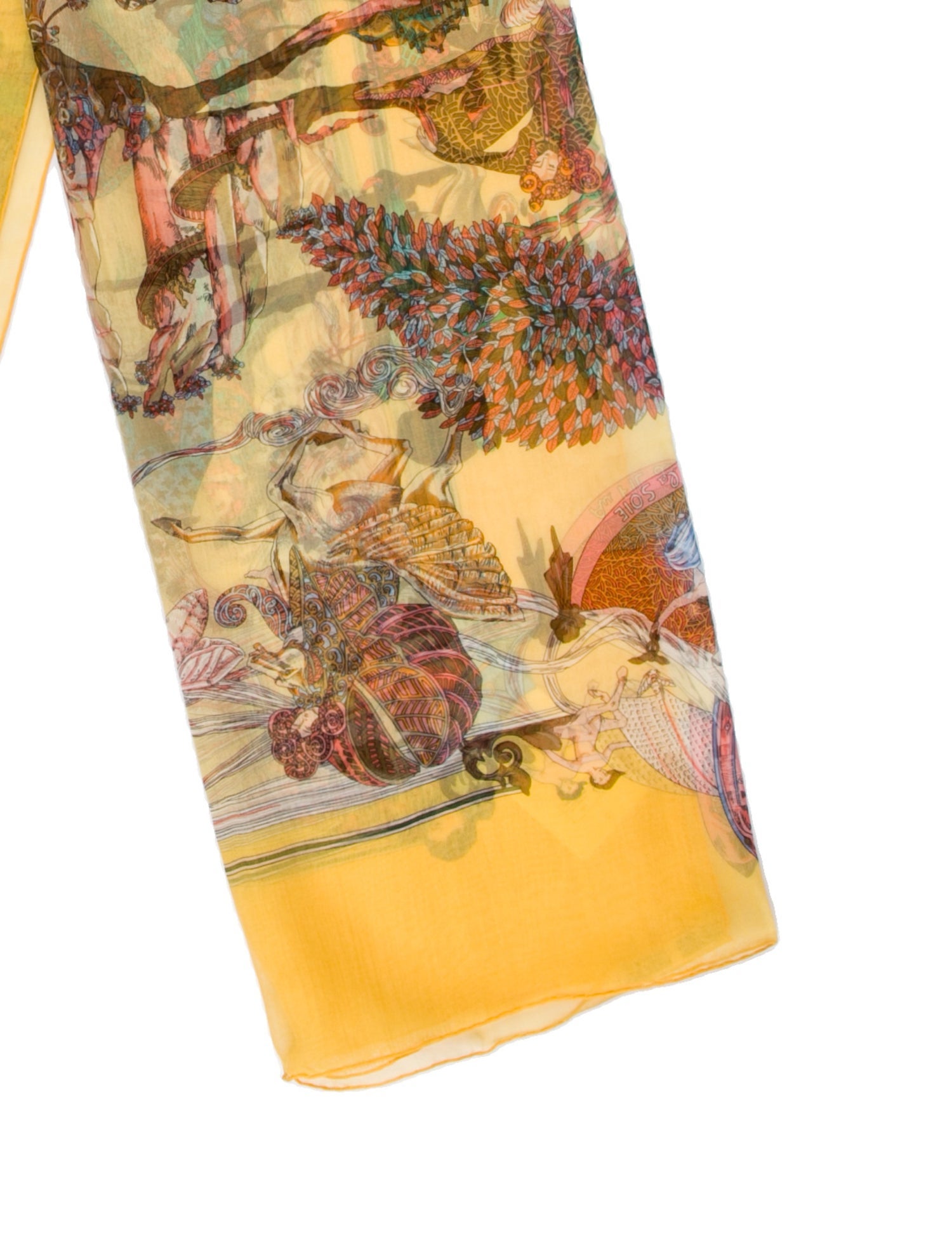 Hermès Au Fil de la Soie Mousseline Silk Shawl