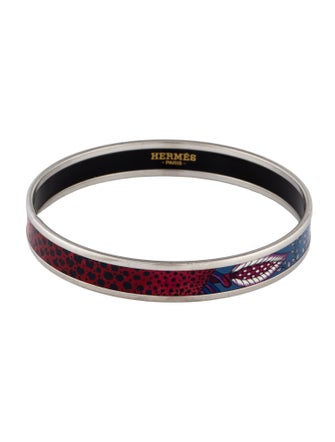 Hermès Enamel Narrow Bangle Bracelet