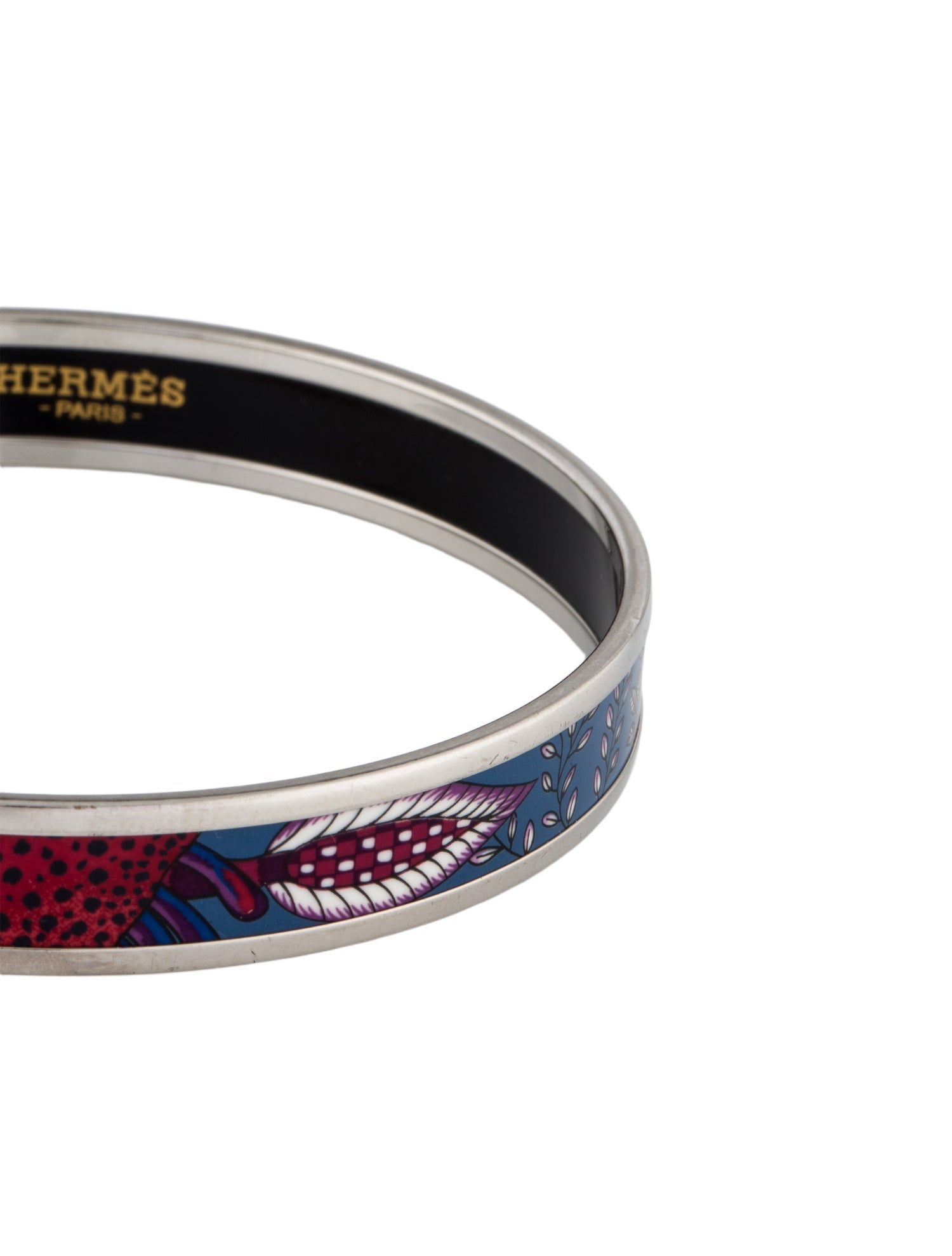 Hermès Enamel Narrow Bangle Bracelet