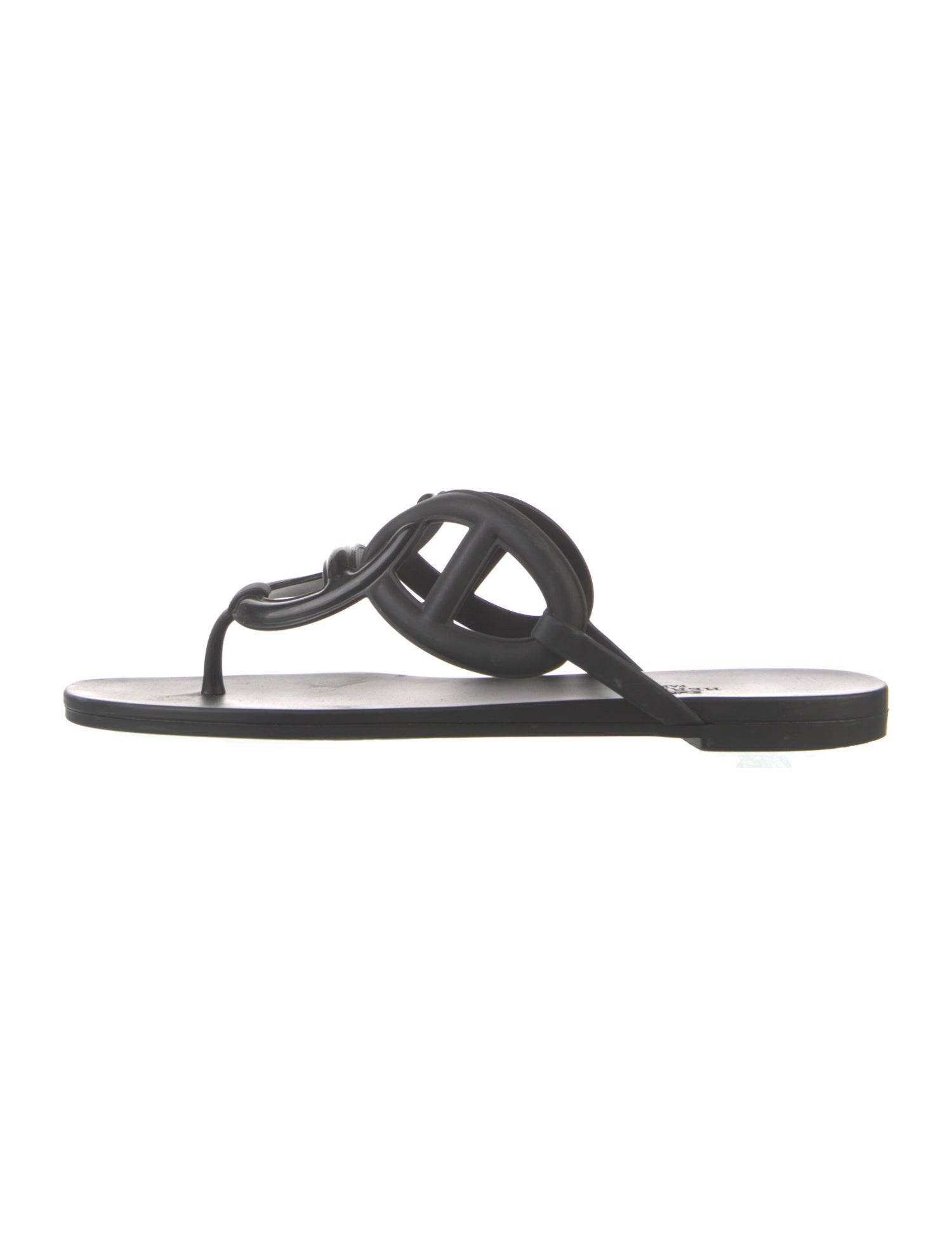 Hermès Egerie Rubber T-Strap Sandals