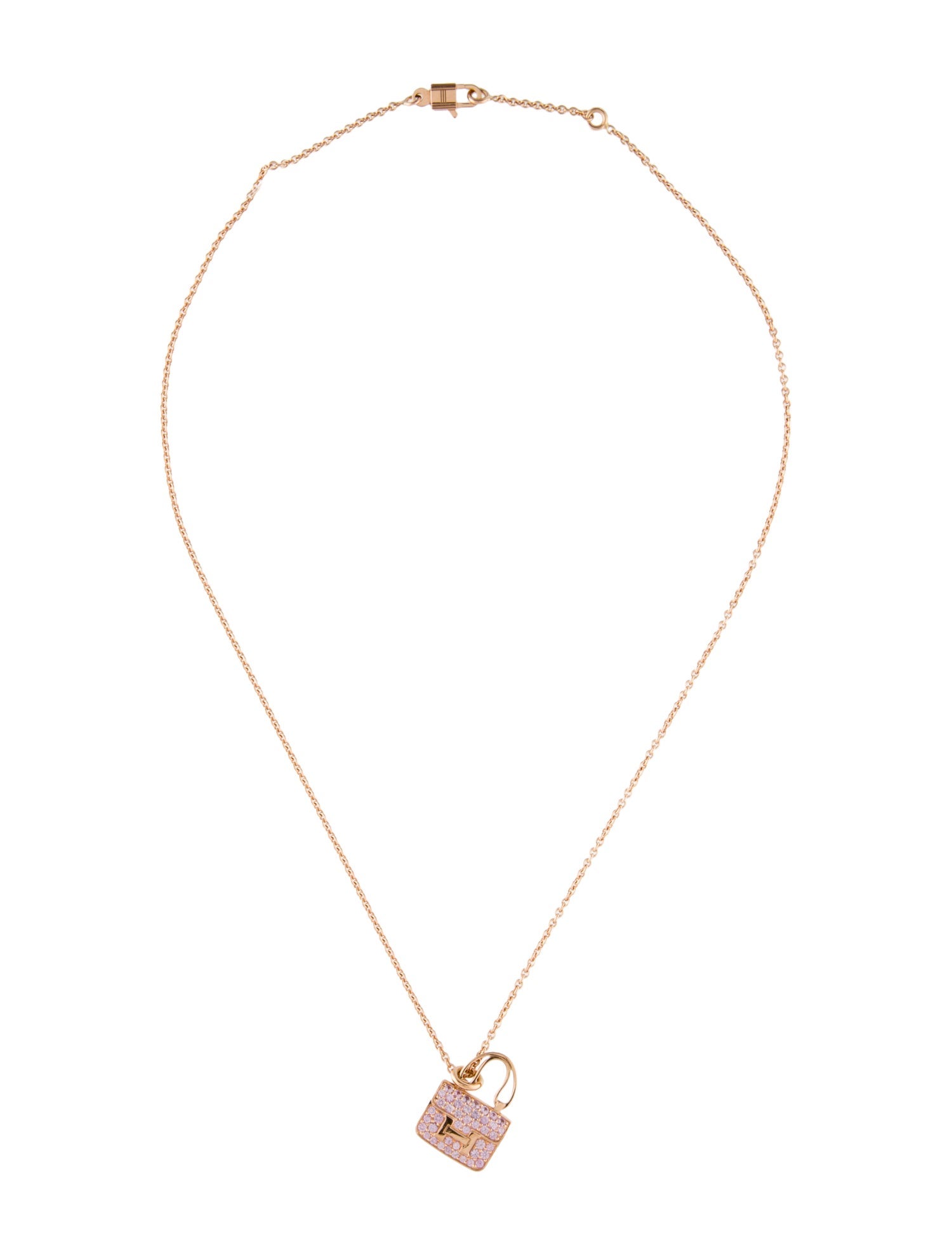 Hermès 18K Sapphire Amulettes Constance Pendant Necklace