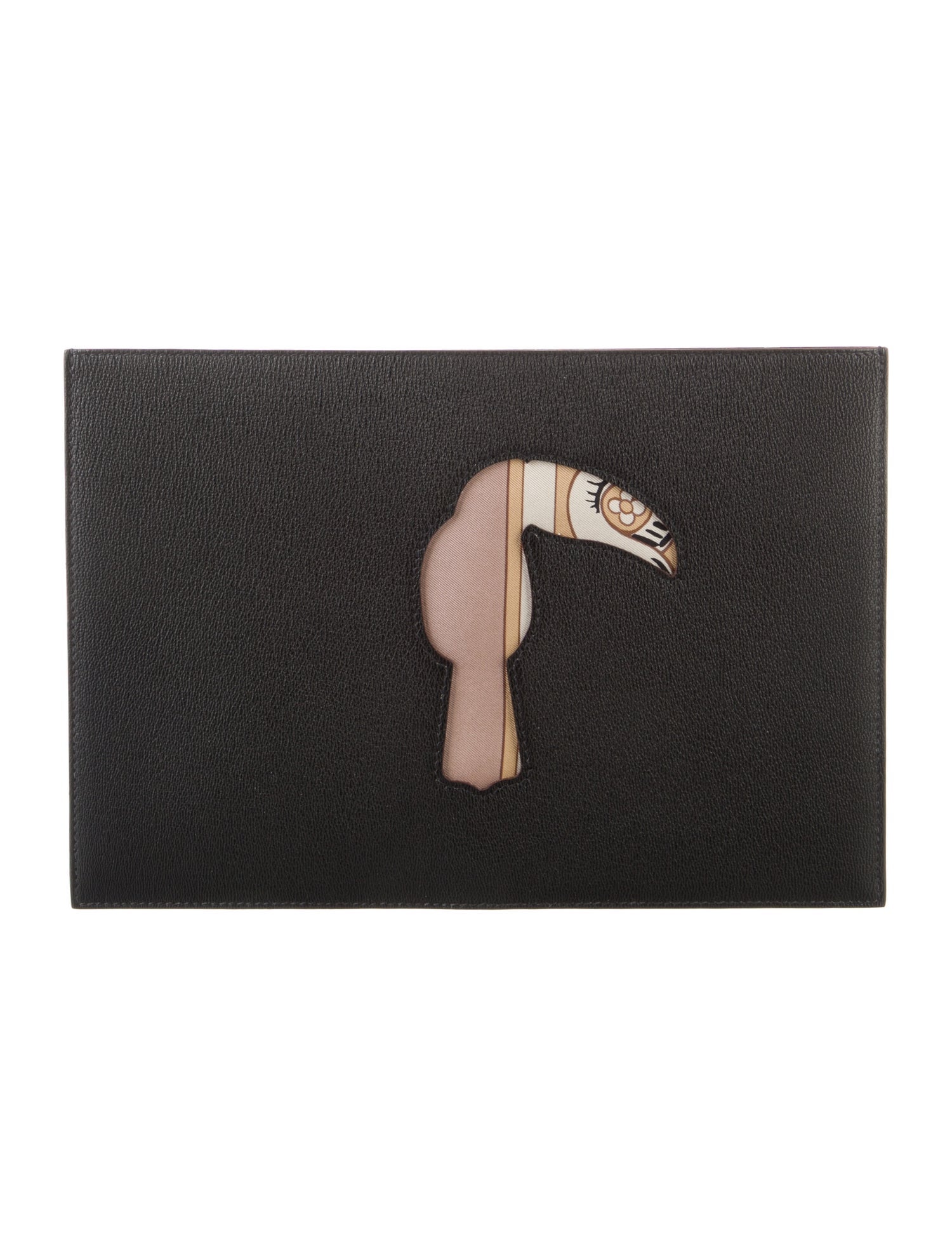 Hermès Petit H Leather Toucan Flat Clutch