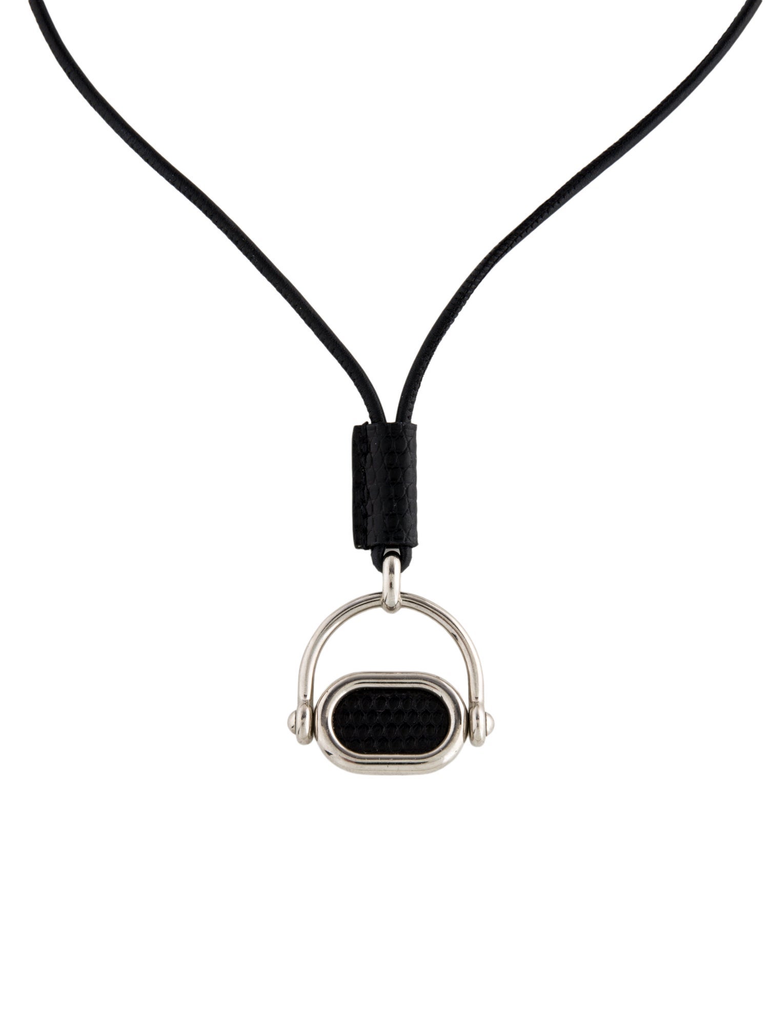 Hermès Lizard Leather Pendant Necklace