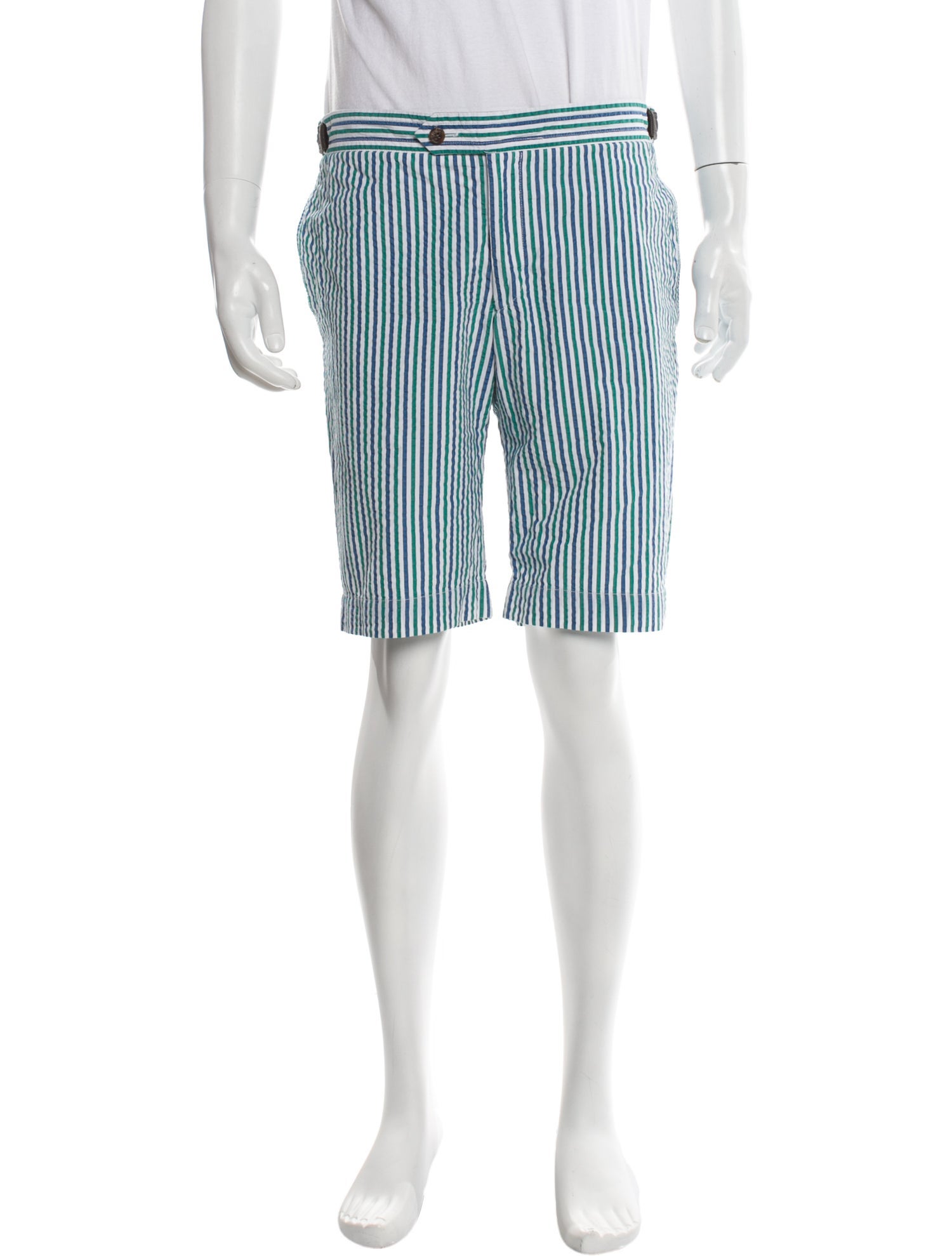 Hermès Seersucker Flat Front Shorts