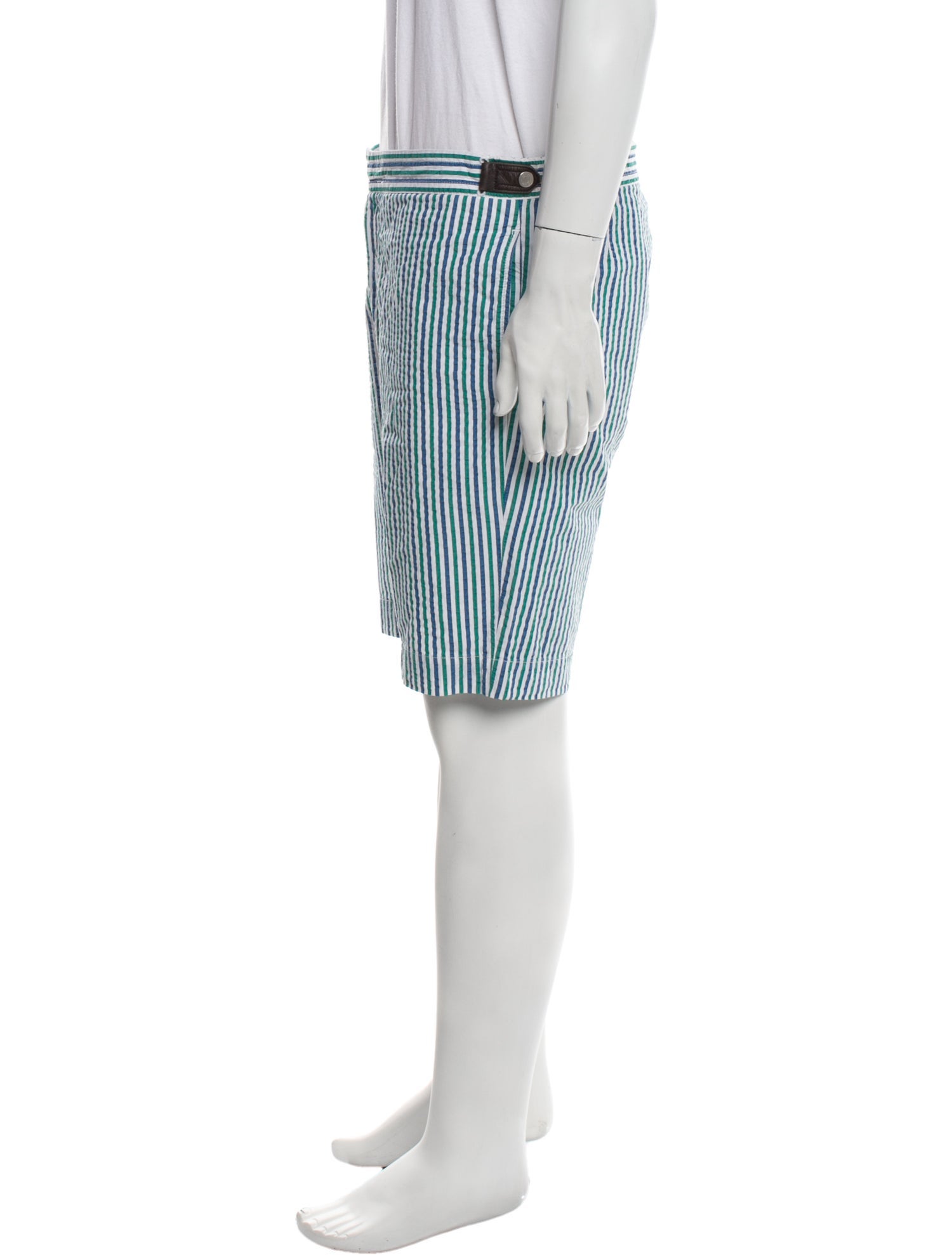 Hermès Seersucker Flat Front Shorts