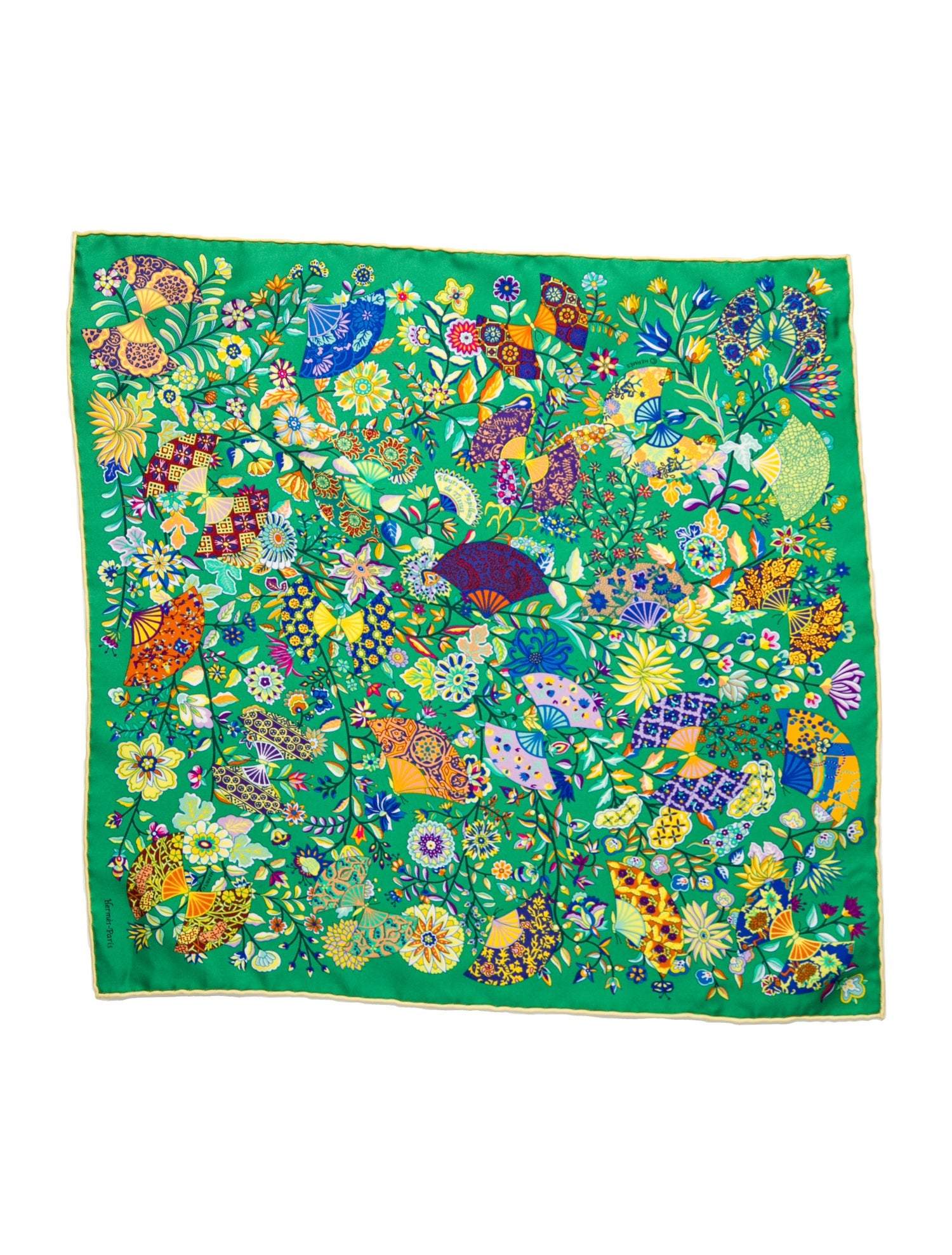 Hermès Fleurs et Papillons de Tissus Silk Scarf