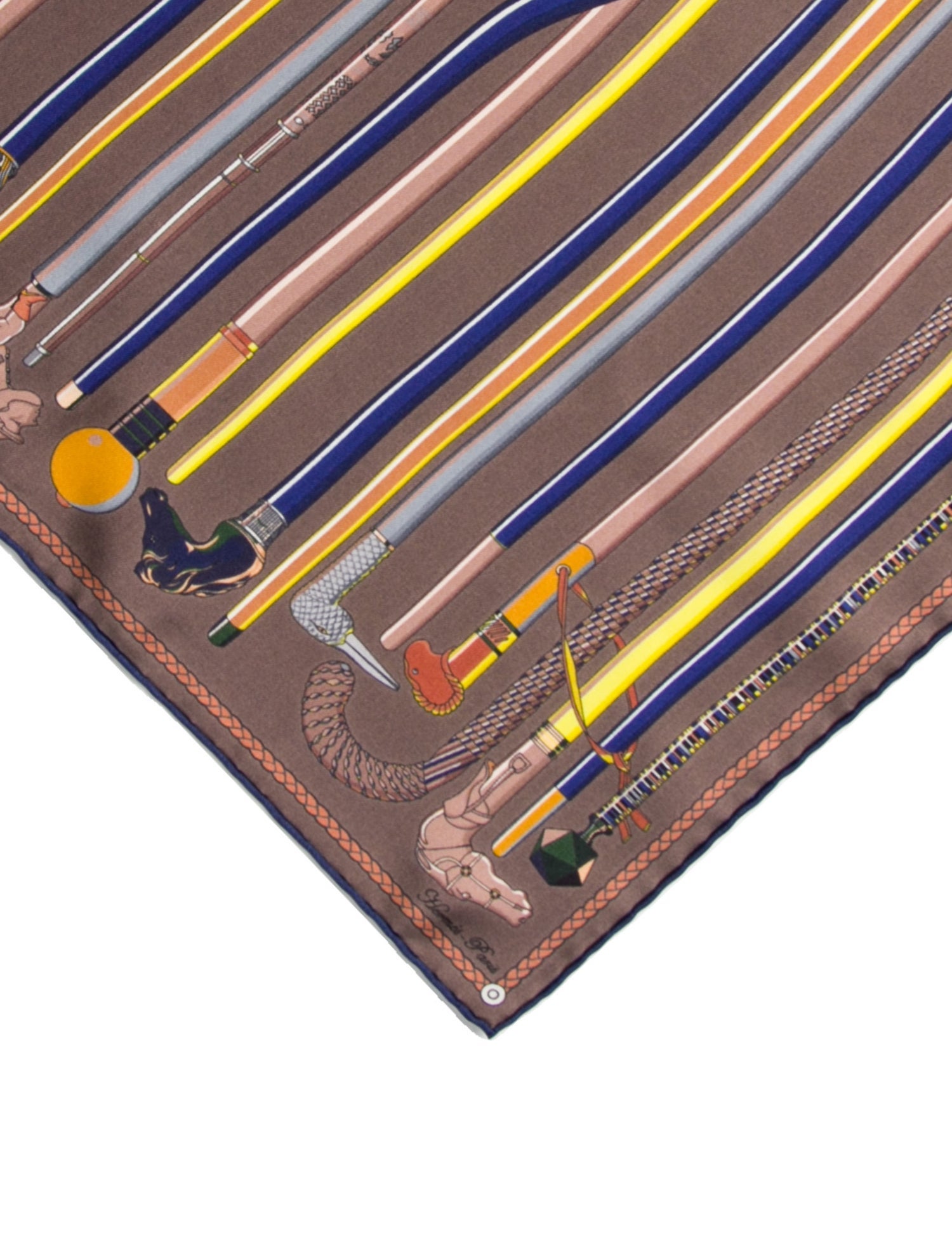 Hermès Les Cannes Silk Scarf