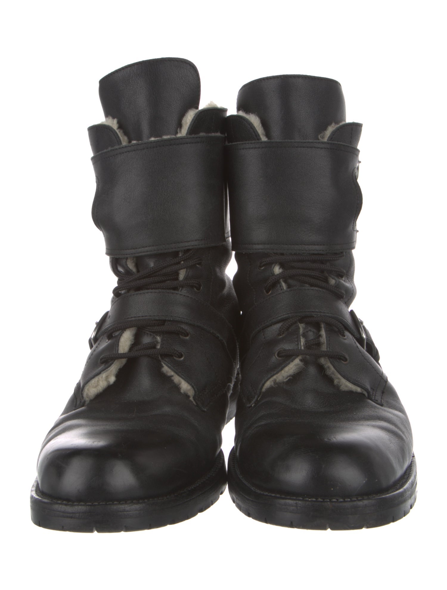 Hermès Leather Combat Boots