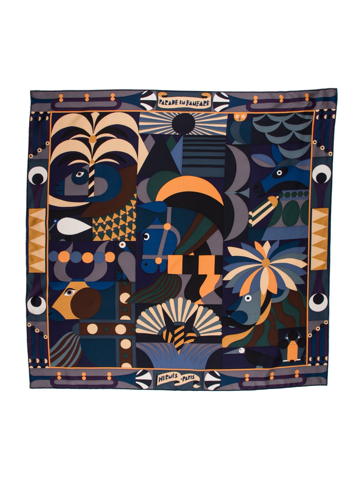 Hermès Parade en Fanfare Silk Scarf