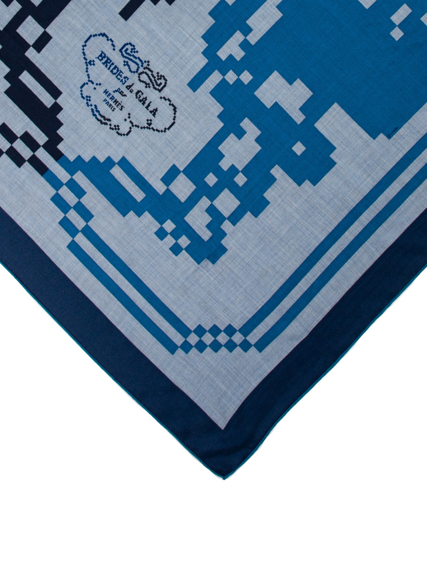 Hermès Brides de Gala Pixel 100cm Cashmere Scarf